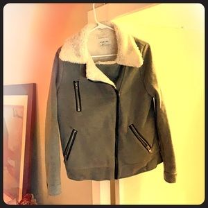 Sweatshirt Faux fur moto jacket